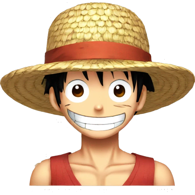 one piece straw hat Luffy emoji