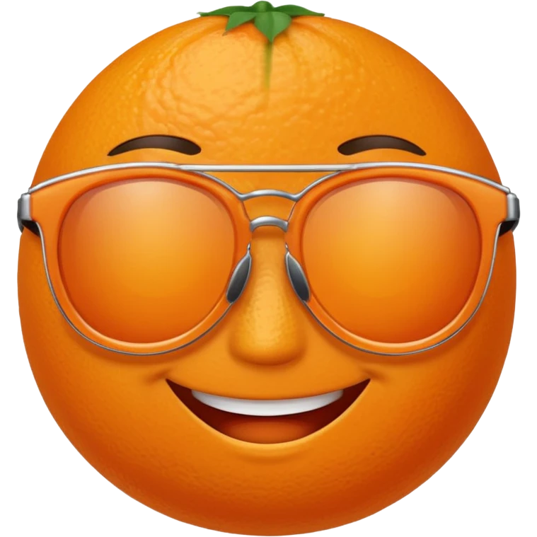Orange with smile face with sun glasses emoji