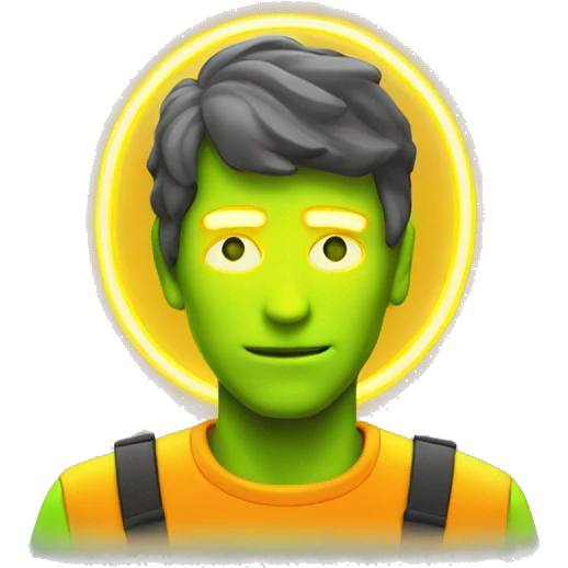 bright neon energy man emoji