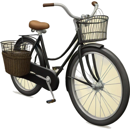  vintage black bicycle  with a front basket  emoji