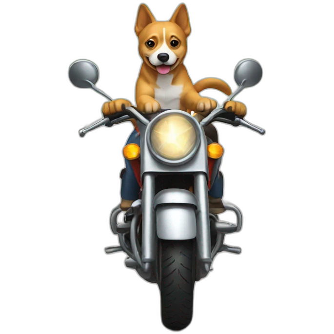 dog riding a motorcycle emoji