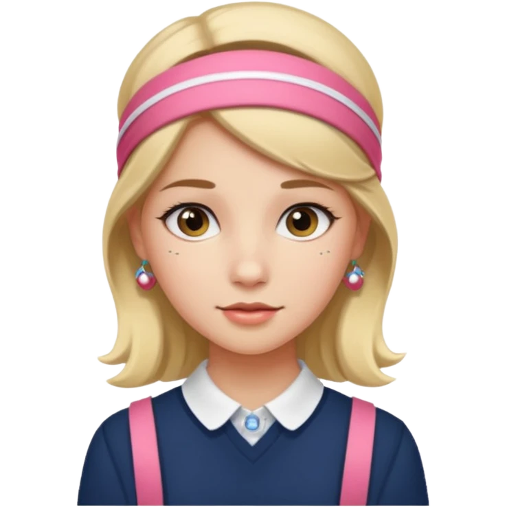 a girl with preppy stuff emoji