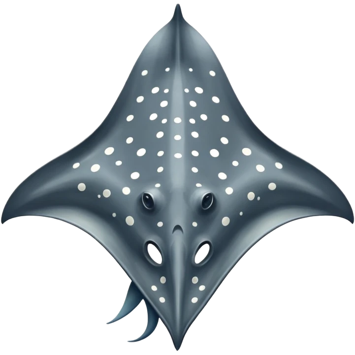 Spotted eagle sting ray with long stinger viewed from above emoji