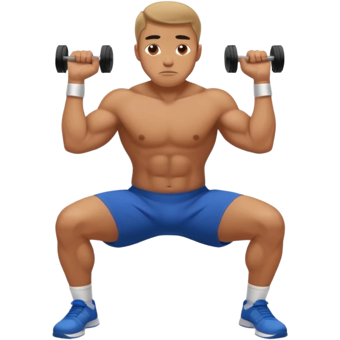 just a man doing a squat without weights emoji
