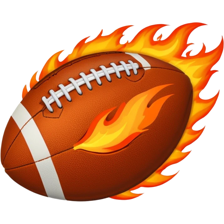 a flaming American football emoji