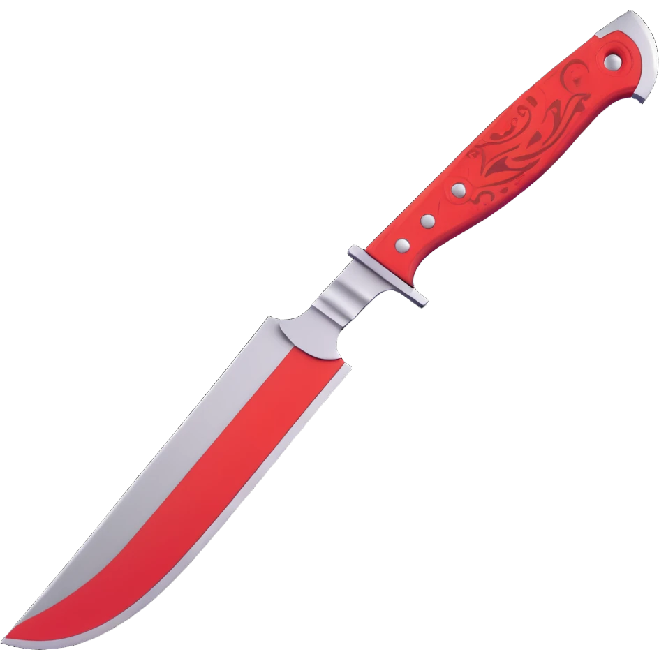 realistic 3D knife with silver blade, elegant handle, bright red blood details, beautiful and impactful appearance emoji