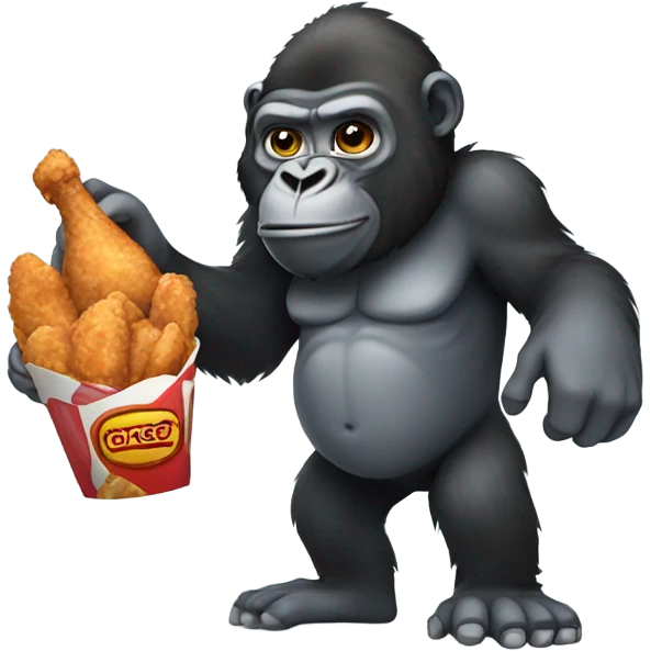gorilla holding fried chicken  emoji