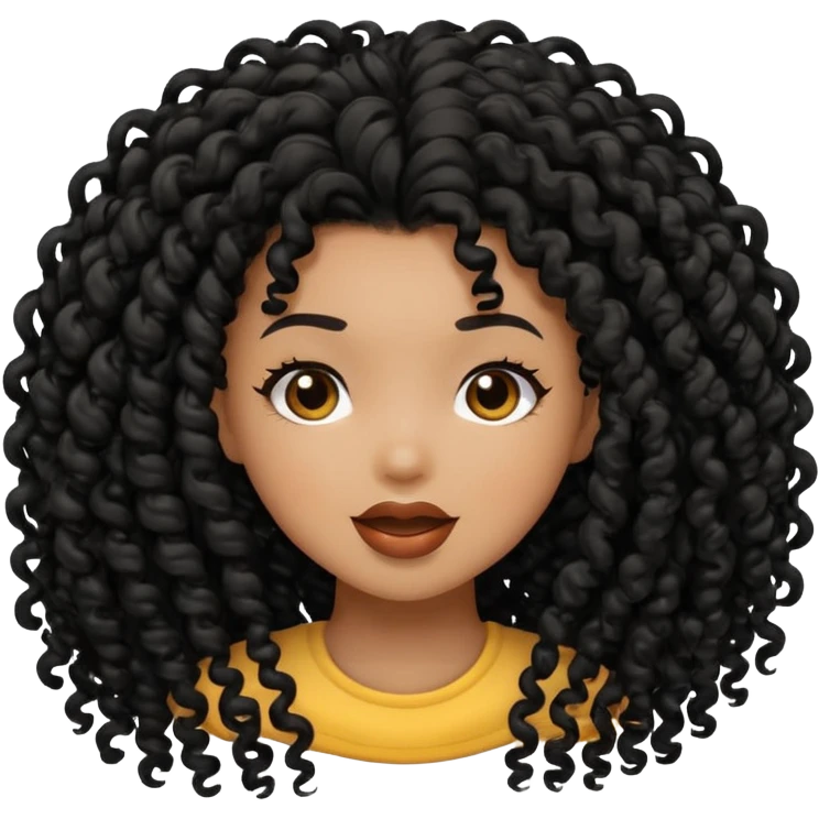 strands of black kinky curly hair falling off all over emoji