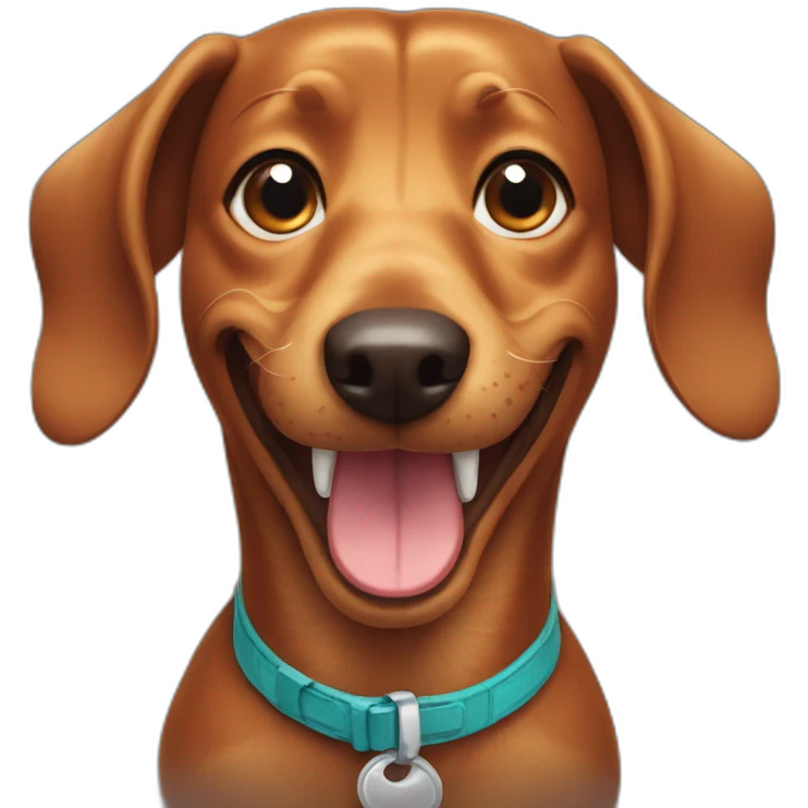 teckel dog smiling with teeth emoji