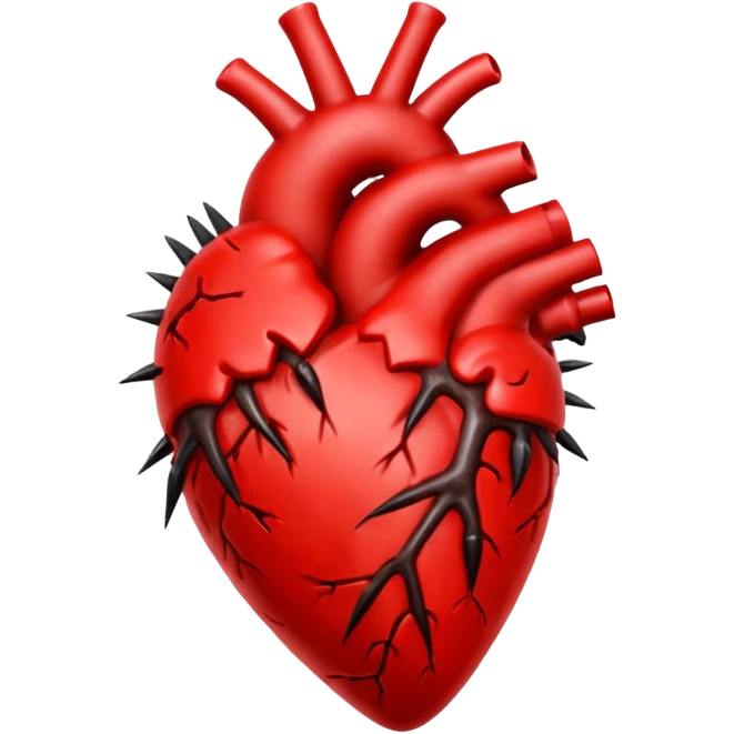 Anatomical heart on spikes emoji