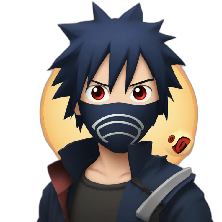 Sasuke with sharingan fighting Naruto emoji