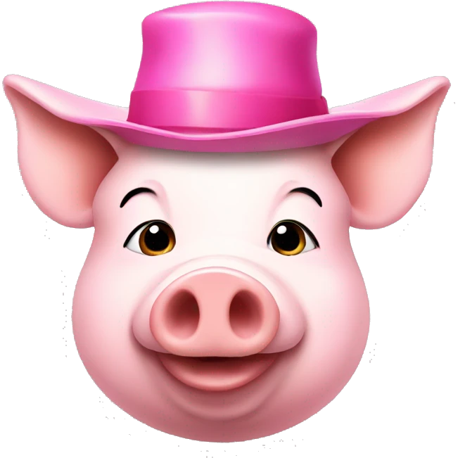 Pig with pink hat emoji