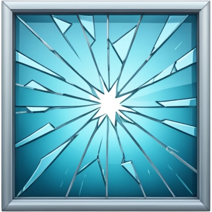 Broken window with shattered glasses emoji