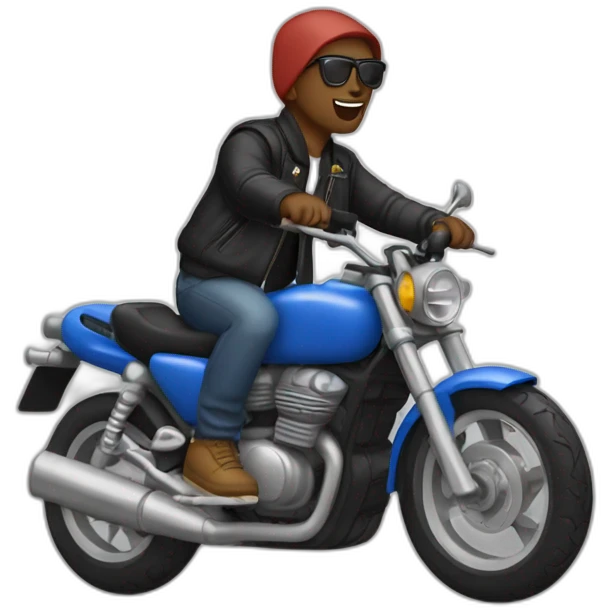 Rappeur sur une moto emoji