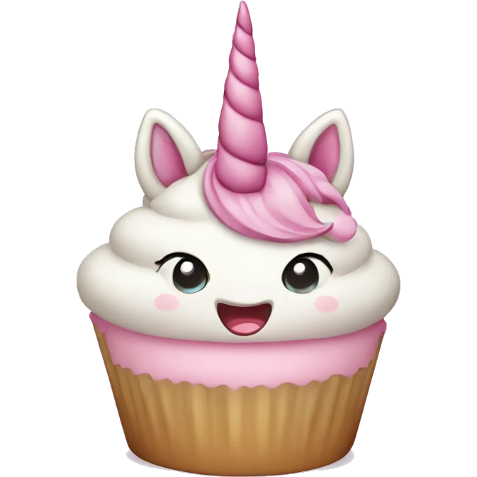 Light pink Unicorn cupcake  emoji