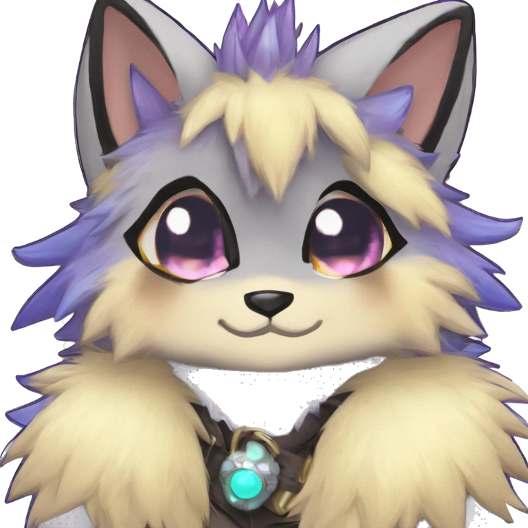 Anthro Scalie Spiky Cool Edgy Magical Shiny Colorful Pastel Sparkle Kemono-style Chibi Fantasy-Animal-Fakémon-Pokémon-Hybrid Fur Sona Aesthetic Full Body emoji