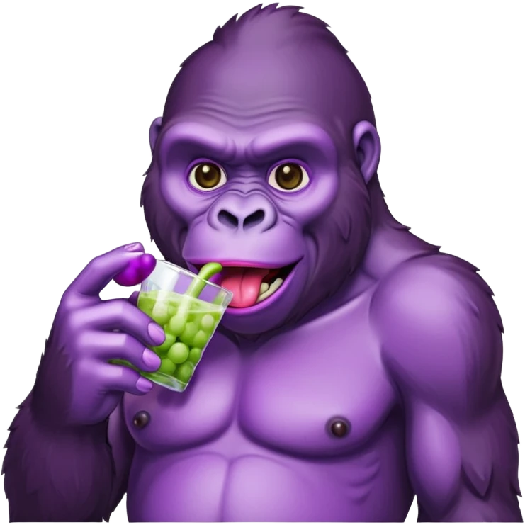 Gorilla drinking grape cool aid emoji