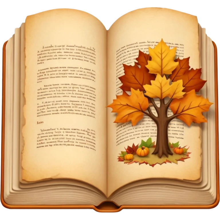 open book, beige and brown colours, autumn vibe emoji