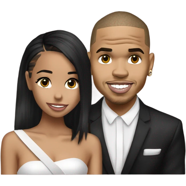 Hyper Realistic Chris Brown  Karruche Tran romantic photo  emoji