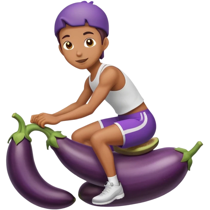bike riding a eggplant  emoji