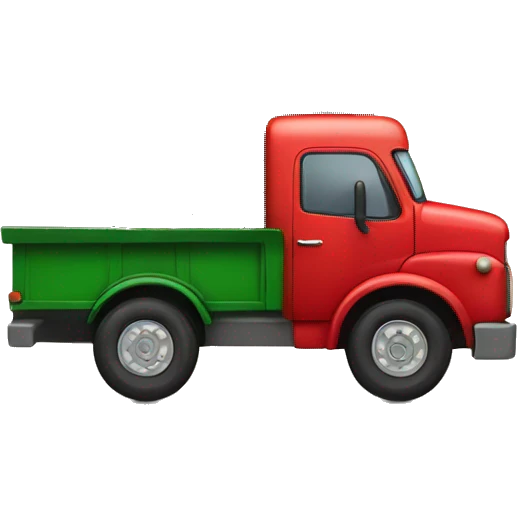 Little red truck hauling a Christmas tree emoji