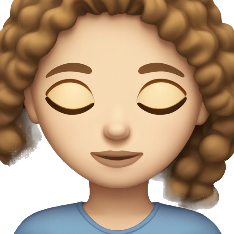 Brown-haired, white-skinned girl sleeping emoji
