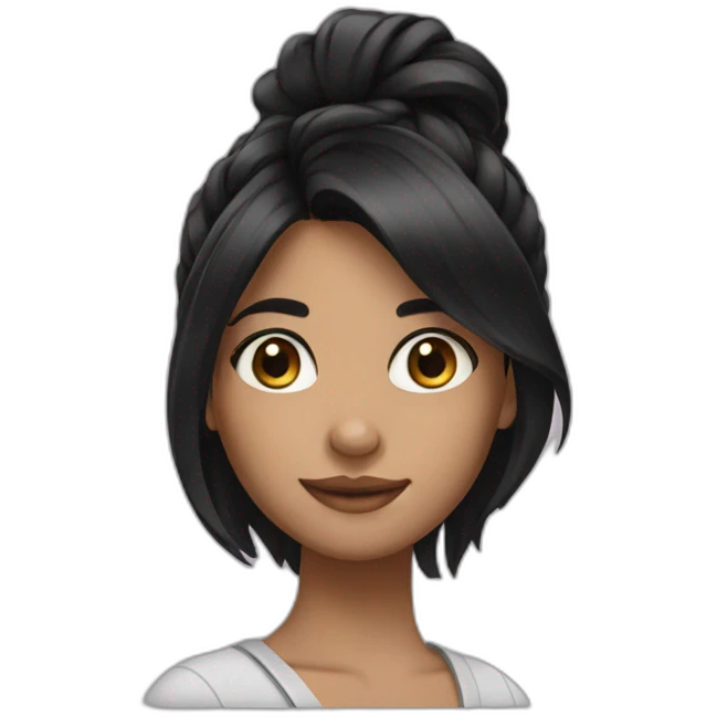 Girl black hair emoji