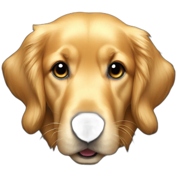 Golden retriever tire la langue emoji