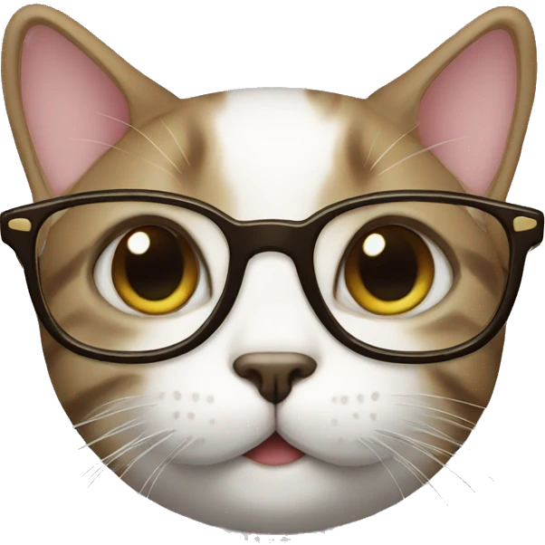 cute cat with glasses emoji