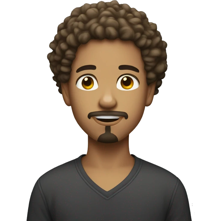 light skin boy with goatee and curly hair  emoji