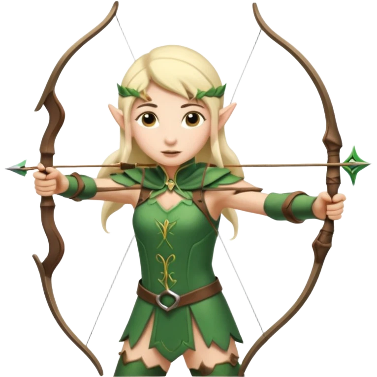 Elf archers with curved bows and arrows emoji