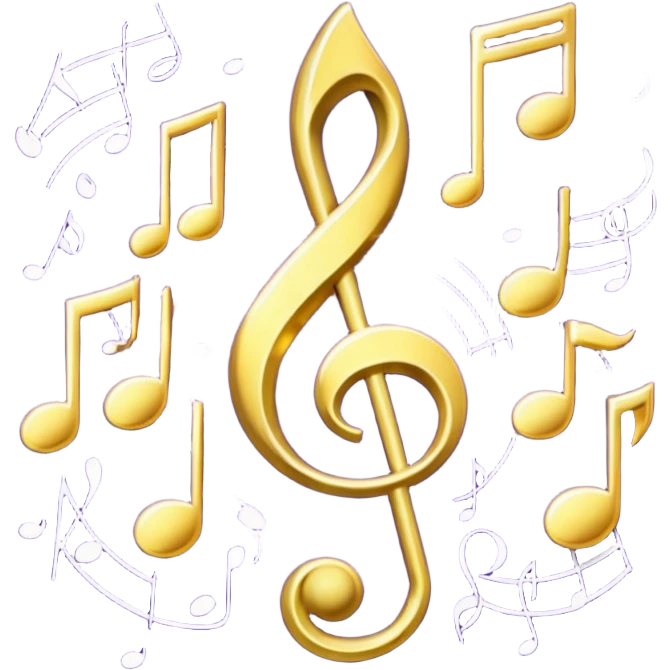 mystical object purple and gold music emoji