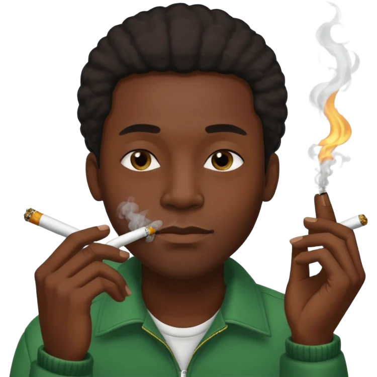 Black man smoking weed emoji