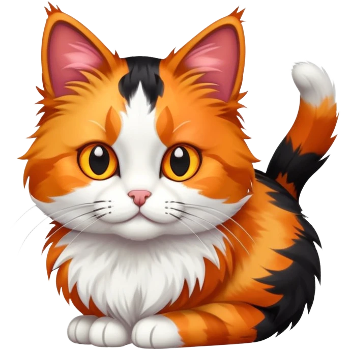 calico cat with orange, black and white patches emoji