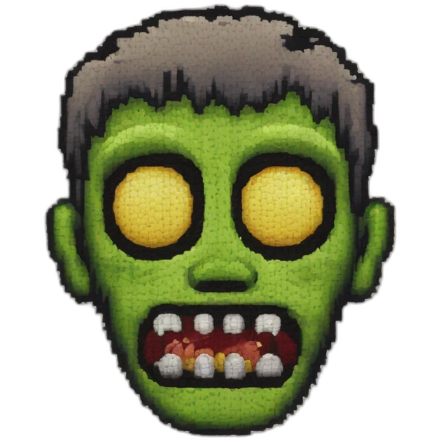cross-stitch zombie emoji
