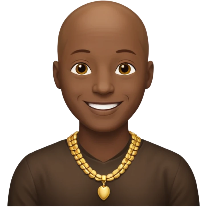 a bald man with necklace emoji