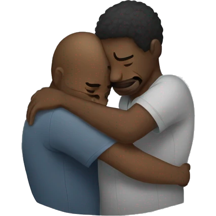 Two people hug cry emoji