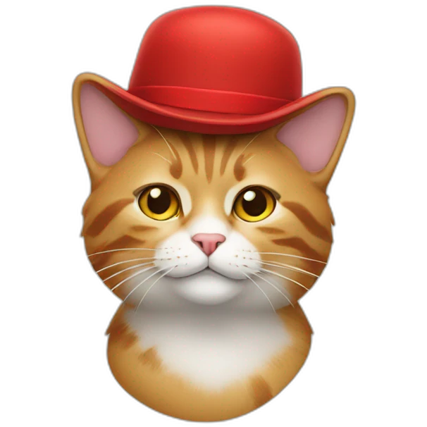 Cat wearing red hat emoji