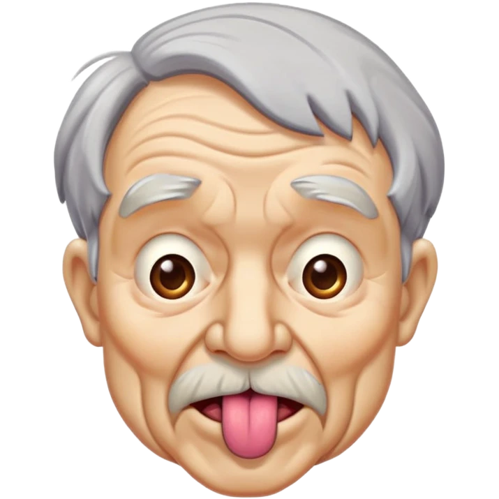 Old man with tongue sticking out  emoji