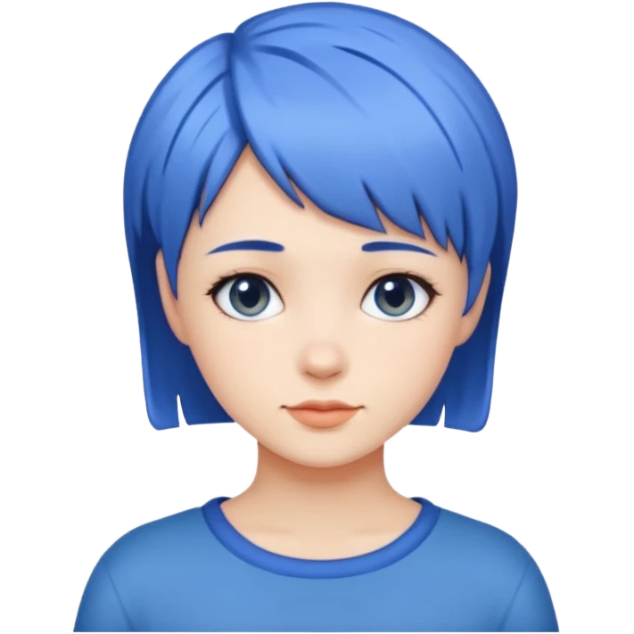 Girl with short blue hair  emoji