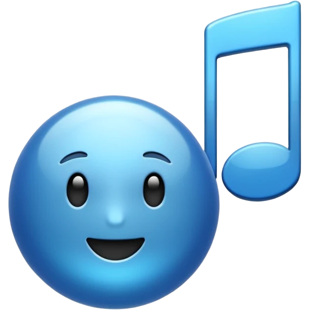 Nota musical en azul emoji