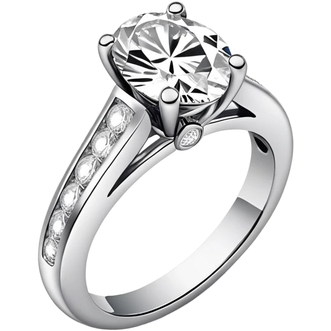 Oval Engagement ring diamond channel set band  emoji