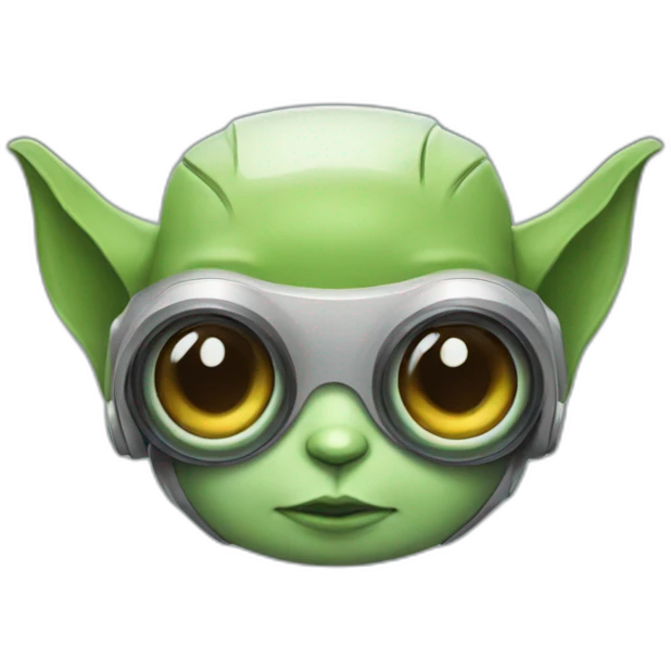 cute robot with yoda ears emoji