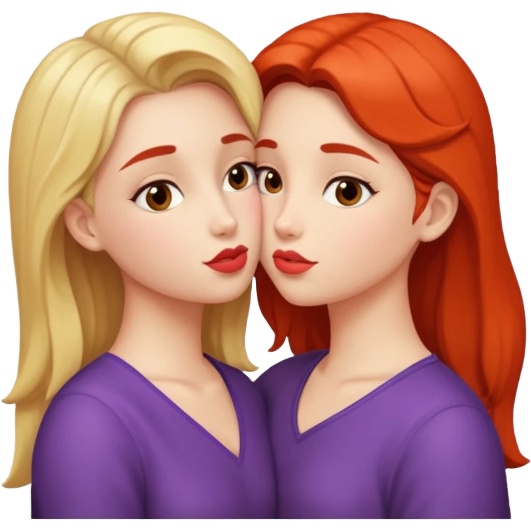 2 naked girls kissing emoji