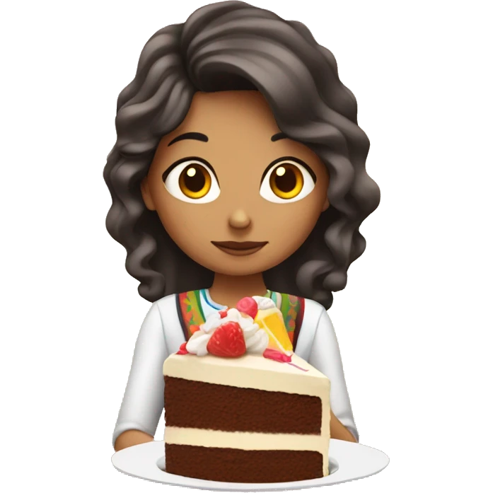 mexican girl eating cake emoji