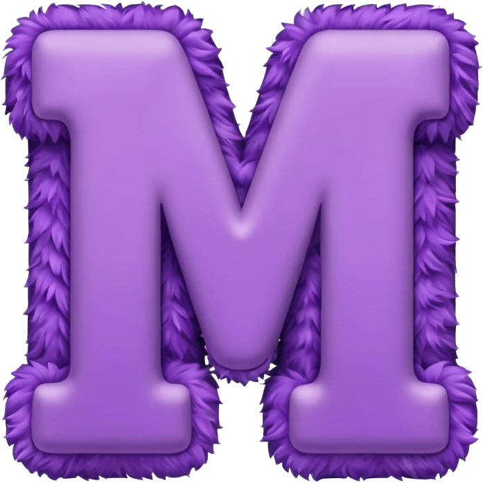 The fluffy letter M is purple in color emoji