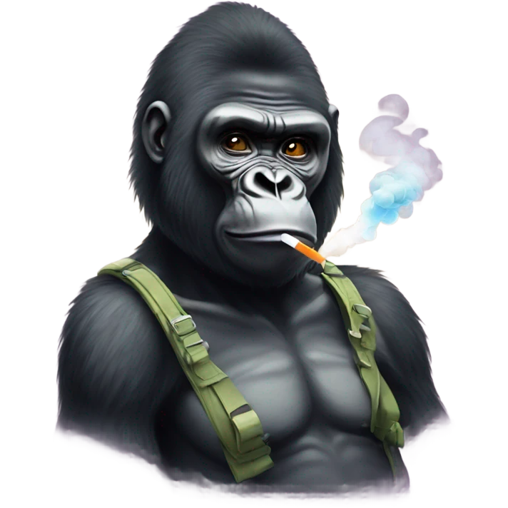 Gorilla with vape emoji