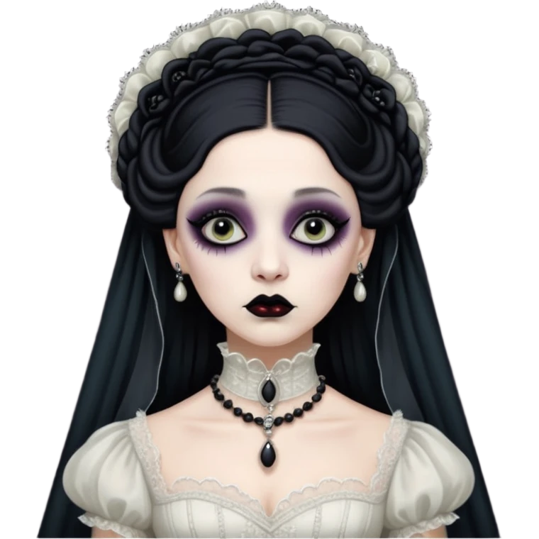 Lene Lovich like victorian creepy bride emoji