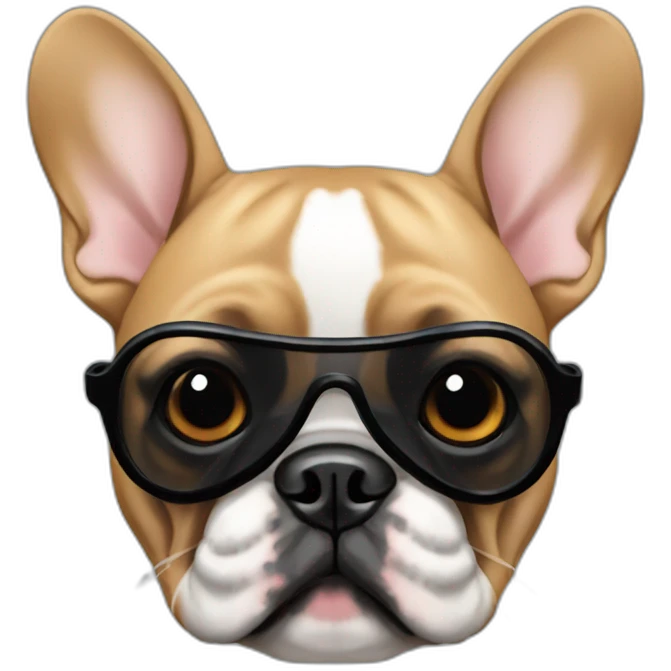 fawn french bulldog with black mask emoji