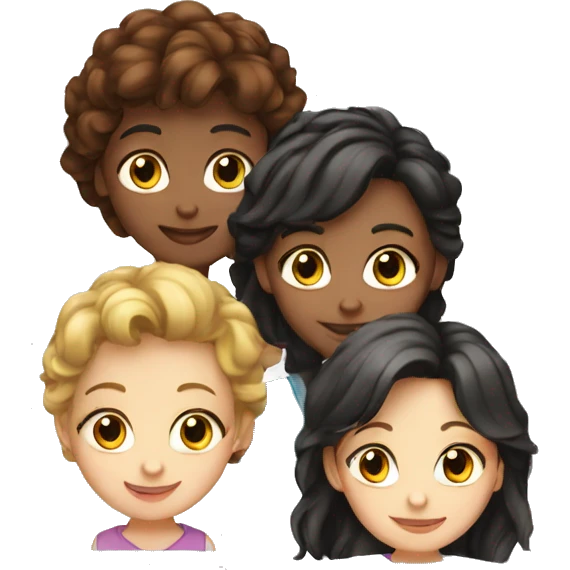4 girls 1 boy friendship emoji